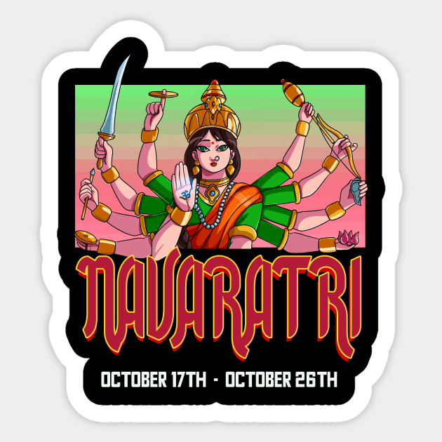 Navaratri Goddess Durga Hinduism Sticker by Noseking